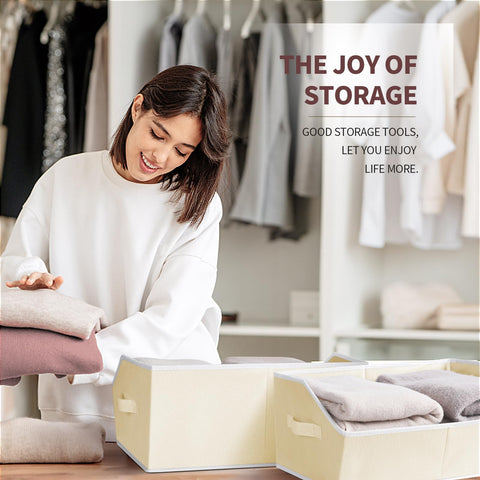 Homsorout sturdy handles for easy lifting from shelves