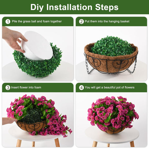 Homsunny 12-inch hanging basket: balanced design for easy wall or railing display