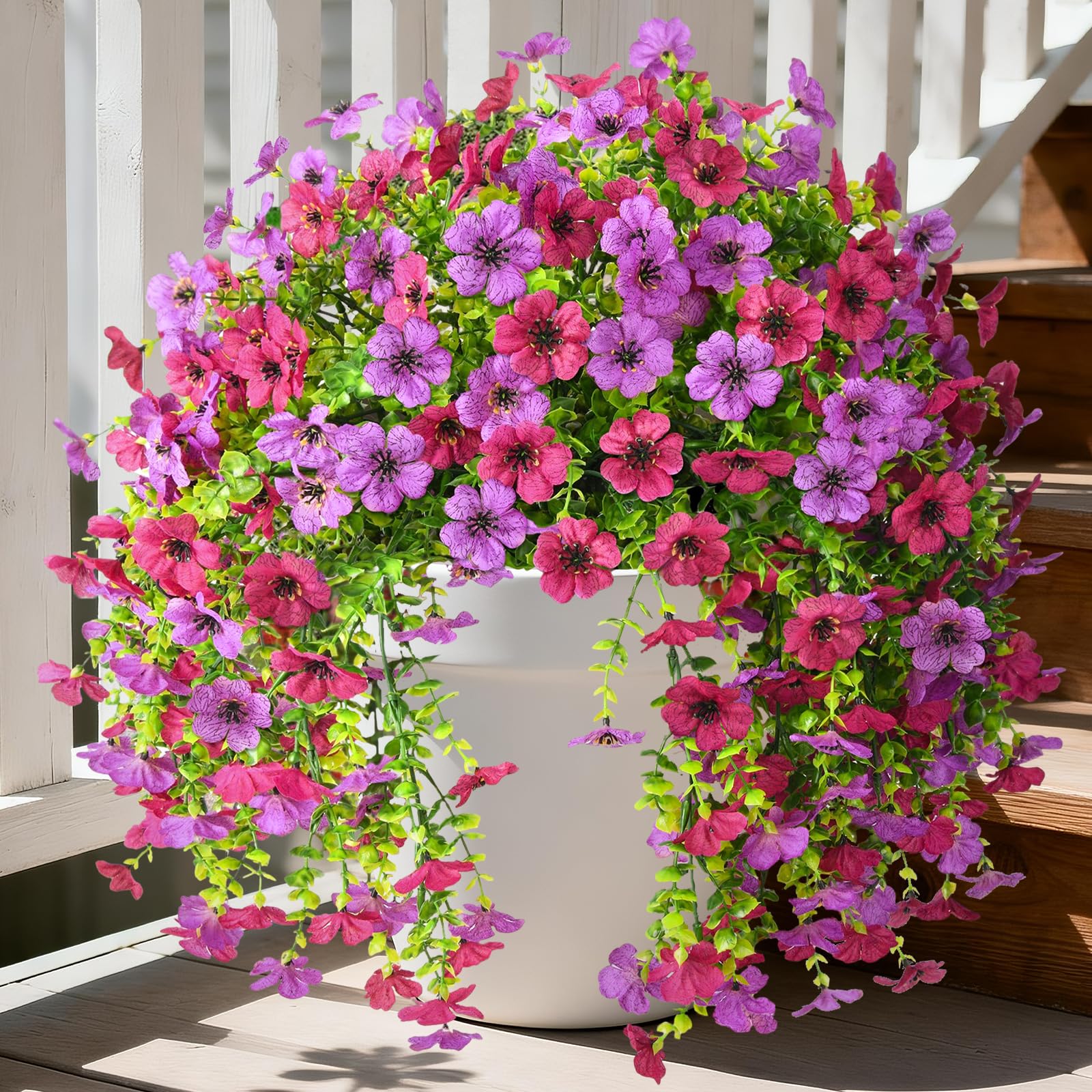 Homsunny hanging flowers for outdoors deliver vibrant color and low maintenance.