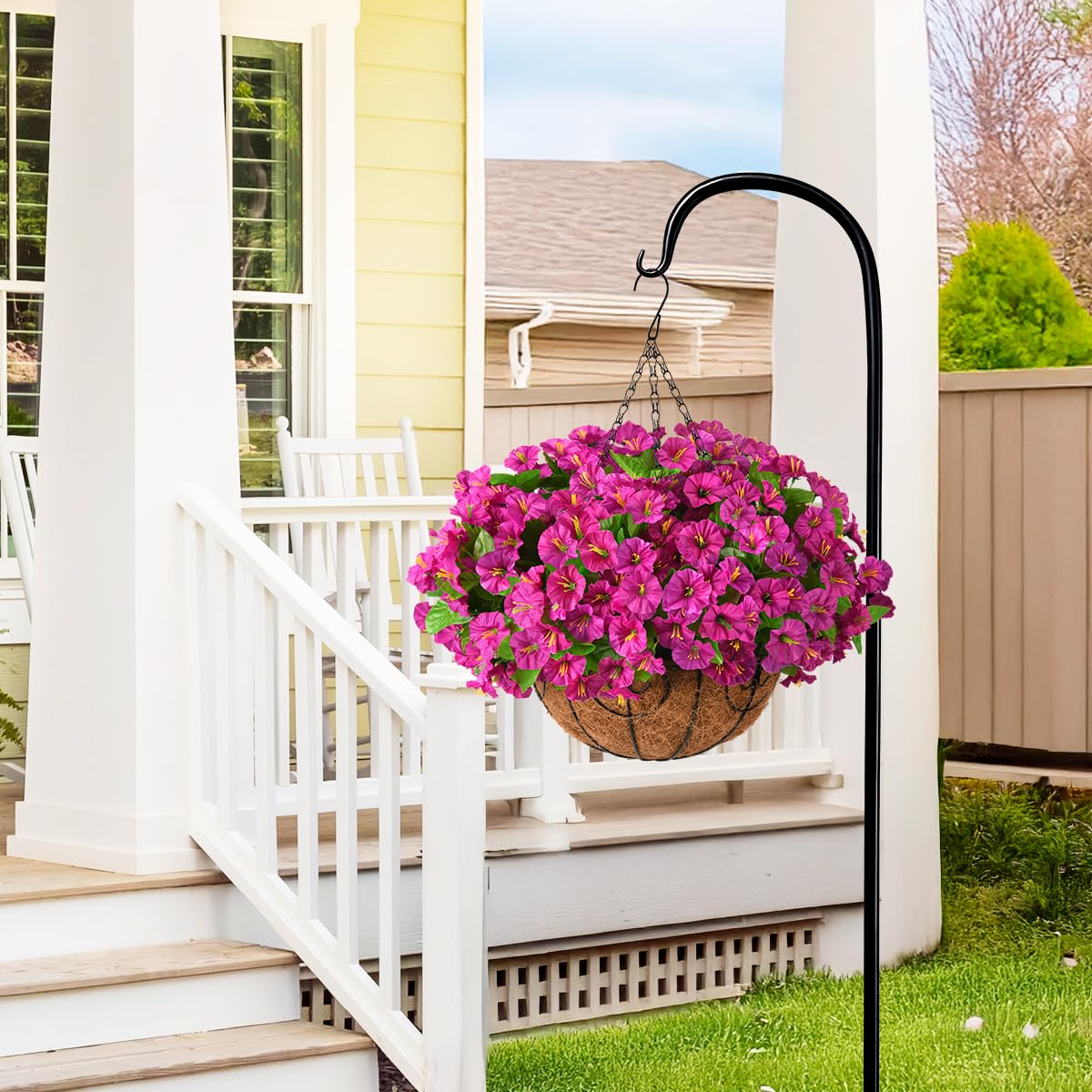 Homsunny artificial hanging flowers setup: quick 5-minute DIY for porch decor
