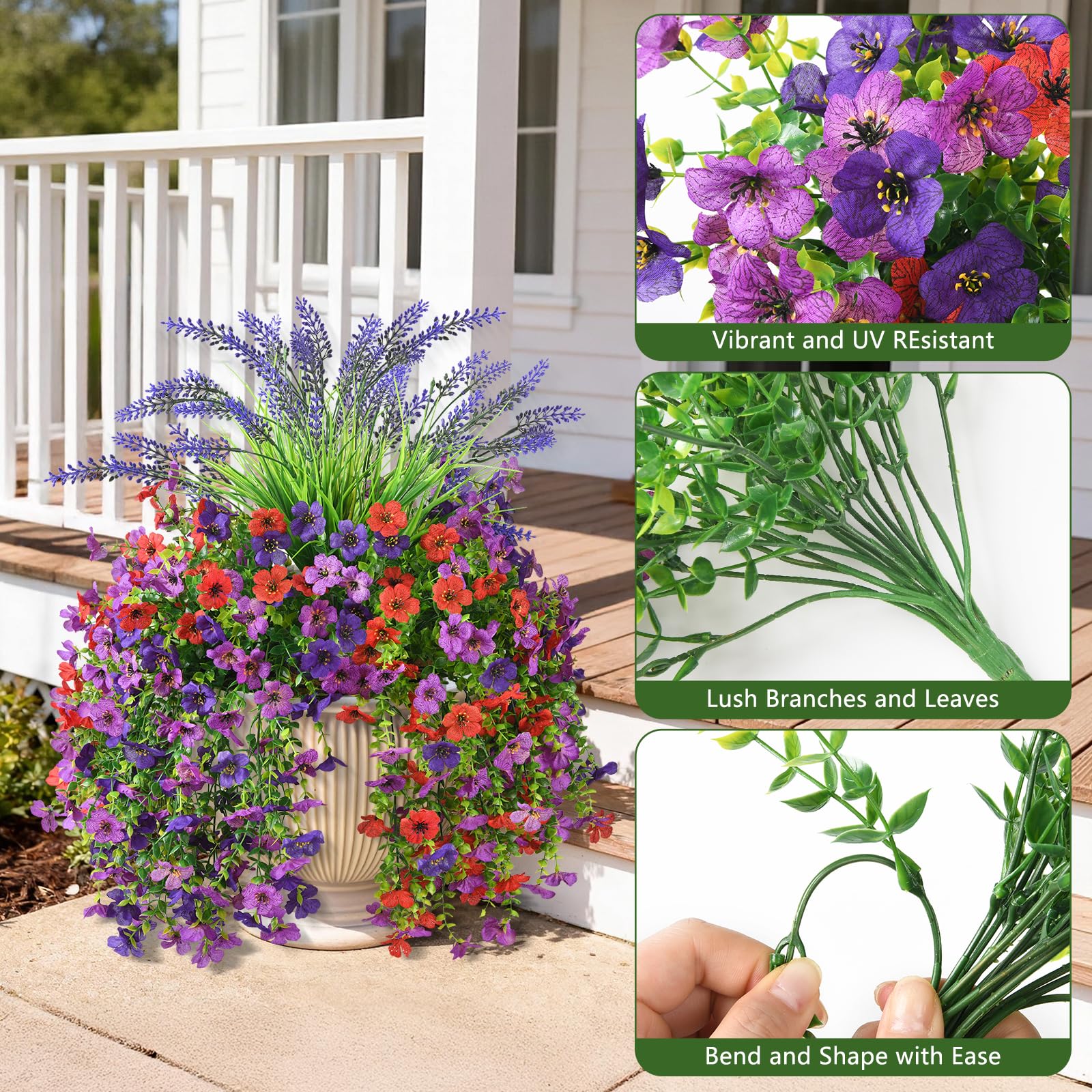 Homsunny artificial lavender bundles for outdoor decor add calming color