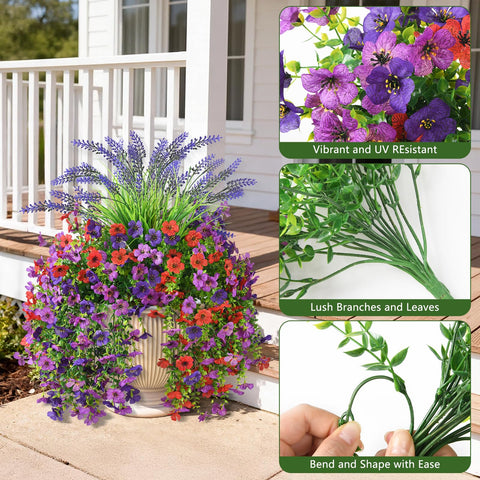 Homsunny artificial lavender bundles for outdoor decor add calming color