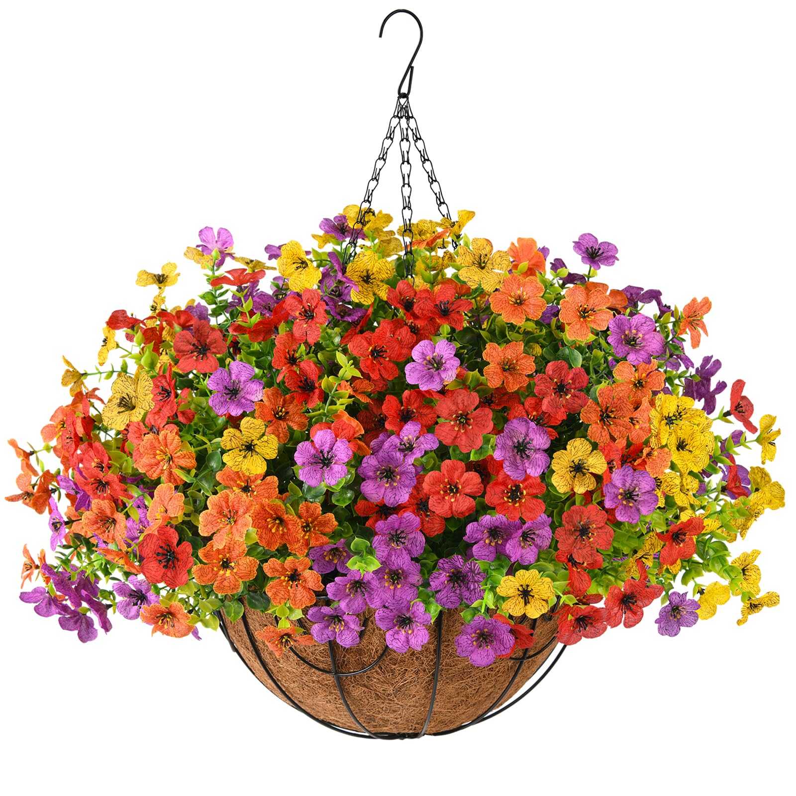 Homsunny assembly of hanging daisy basket ready for instant decoration.