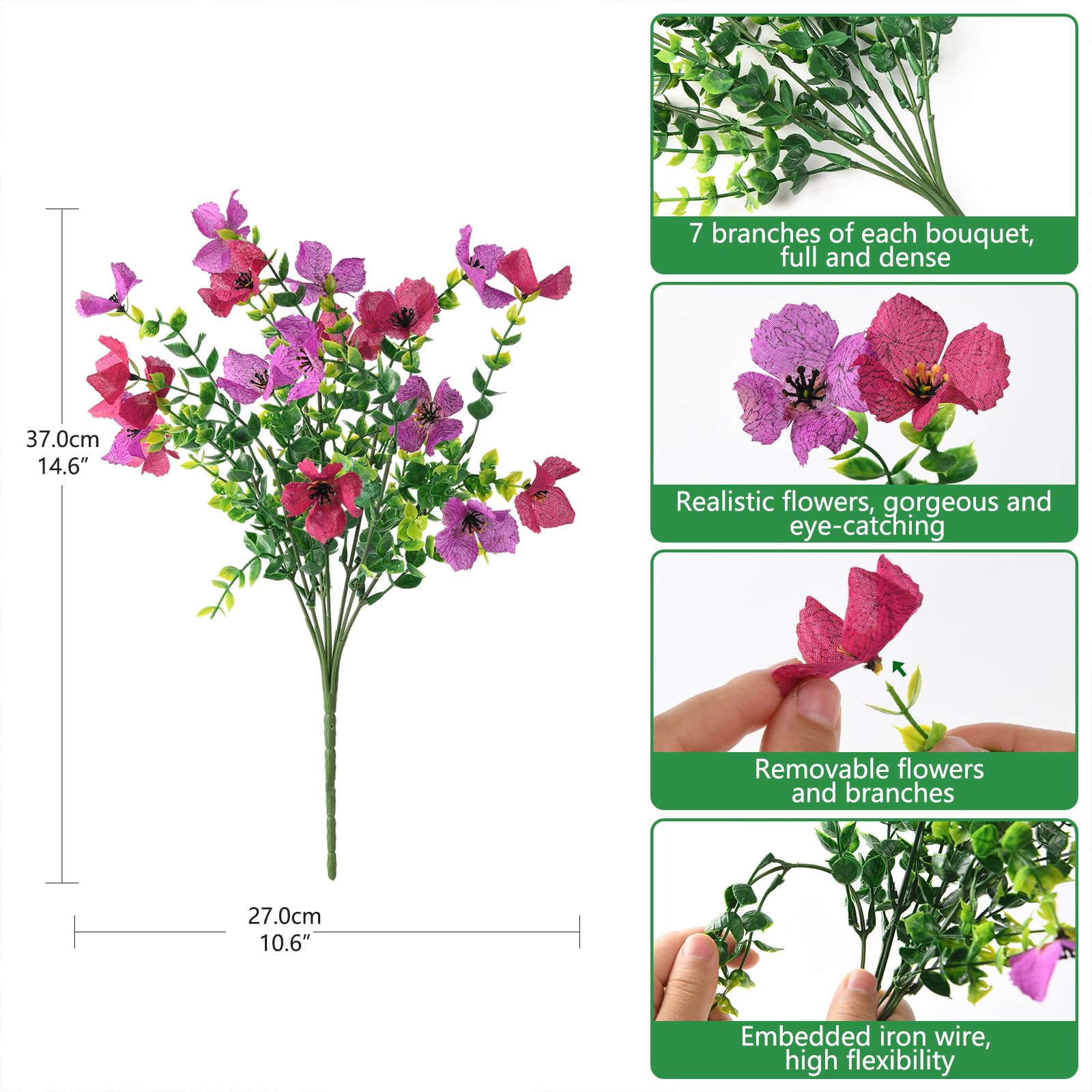 Homsunny bendable wire branches allow flexible arrangement in any pot or garden