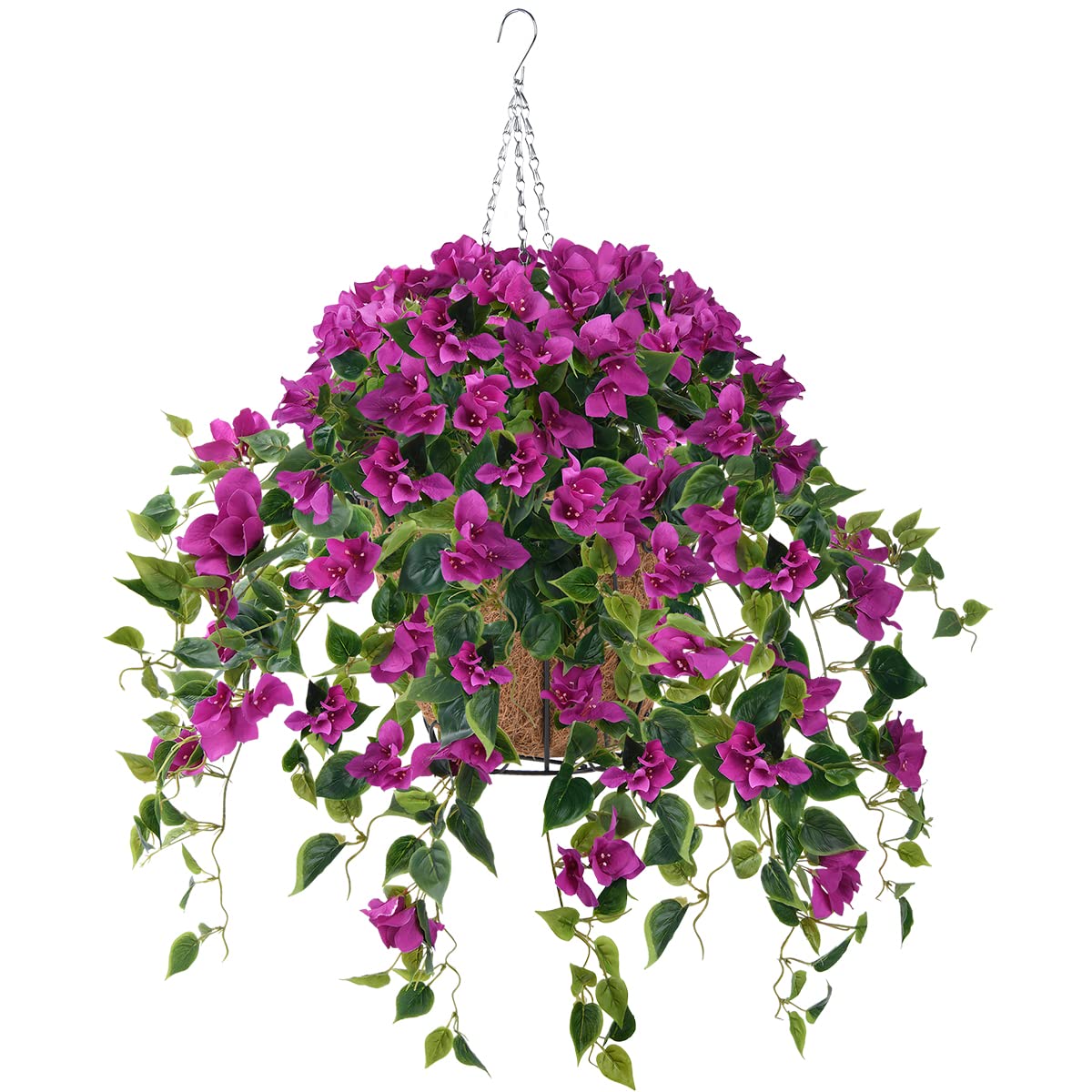 Homsunny bougainvillea silk flowers hanging basket four-piece set for easy outdoor decor