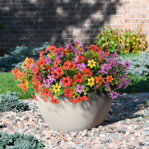 Homsunny colorful silk flowers purple red yellow orange, vibrant mixed color option.