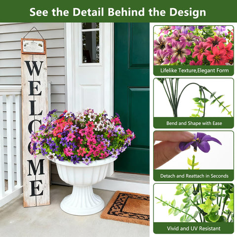 Homsunny artificial daisy bouquet for patio decor with flexible stems