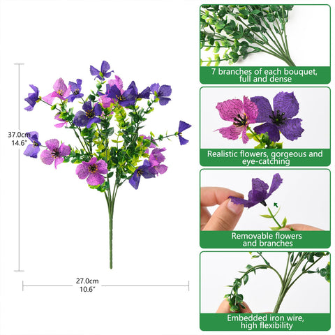 Homsunny faux flowers with detachable branches for easy planter styling