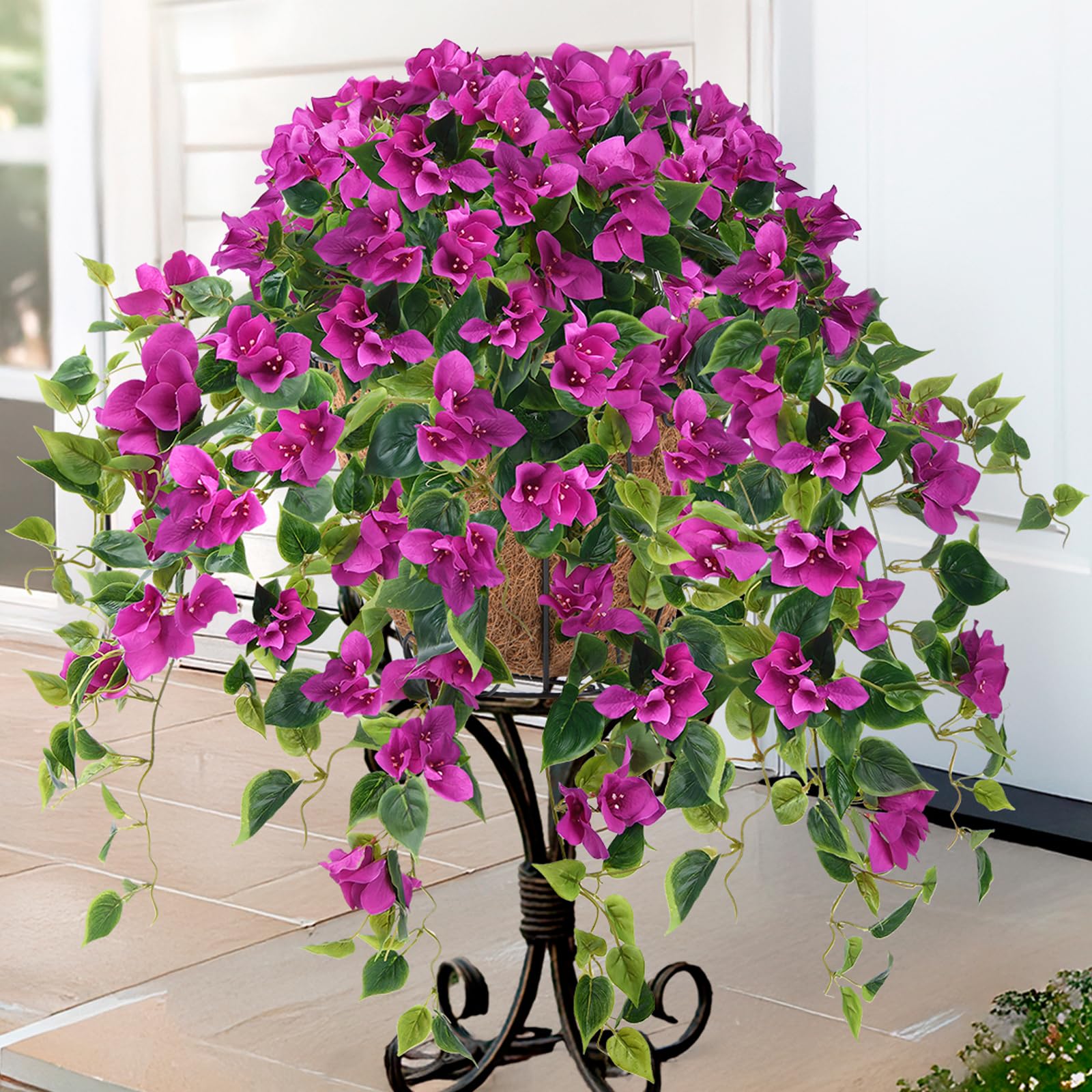 Homsunny hanging basket chain and foam liner ready for quick outdoor display