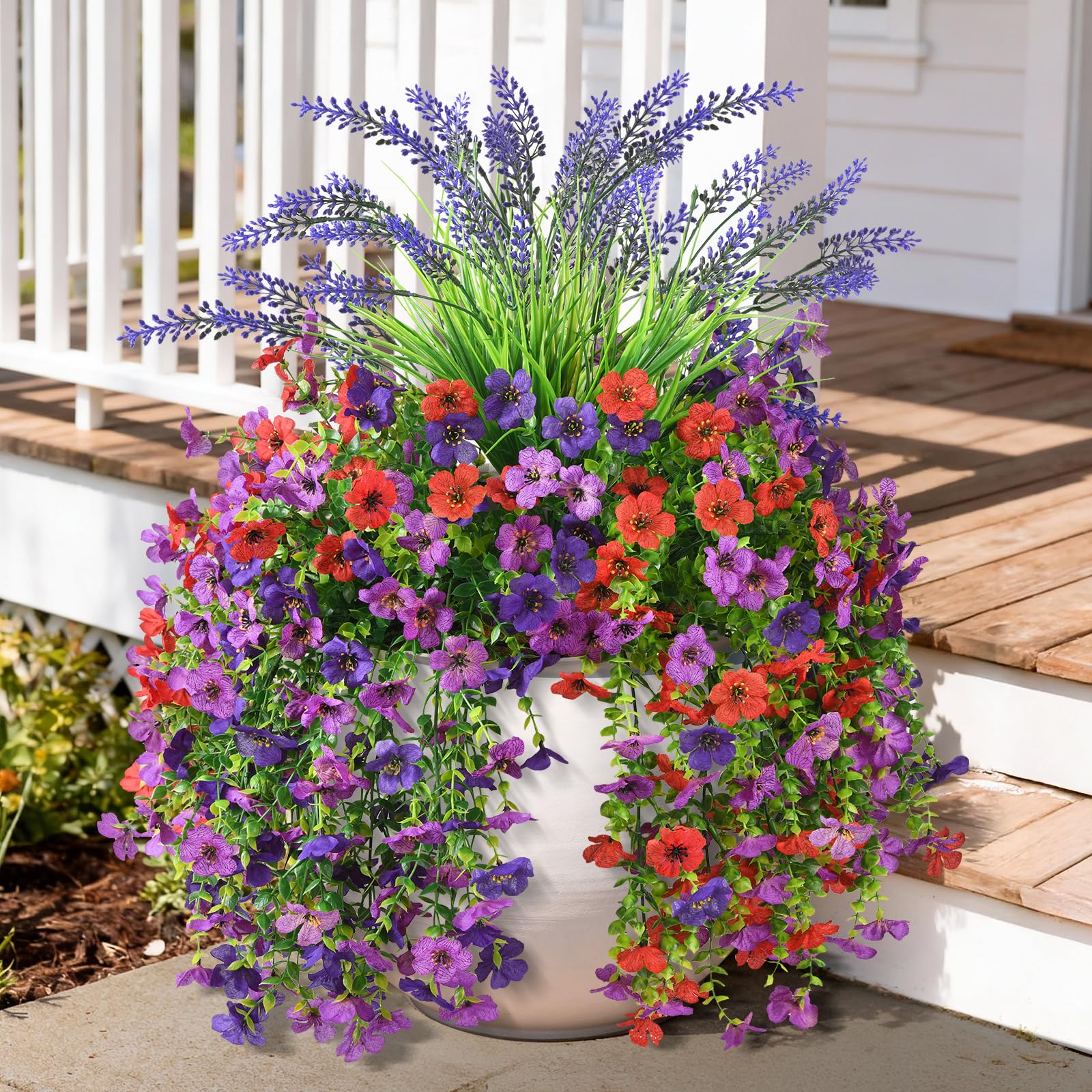 Homsunny indoor-outdoor decoration ideas with realistic silk blooms