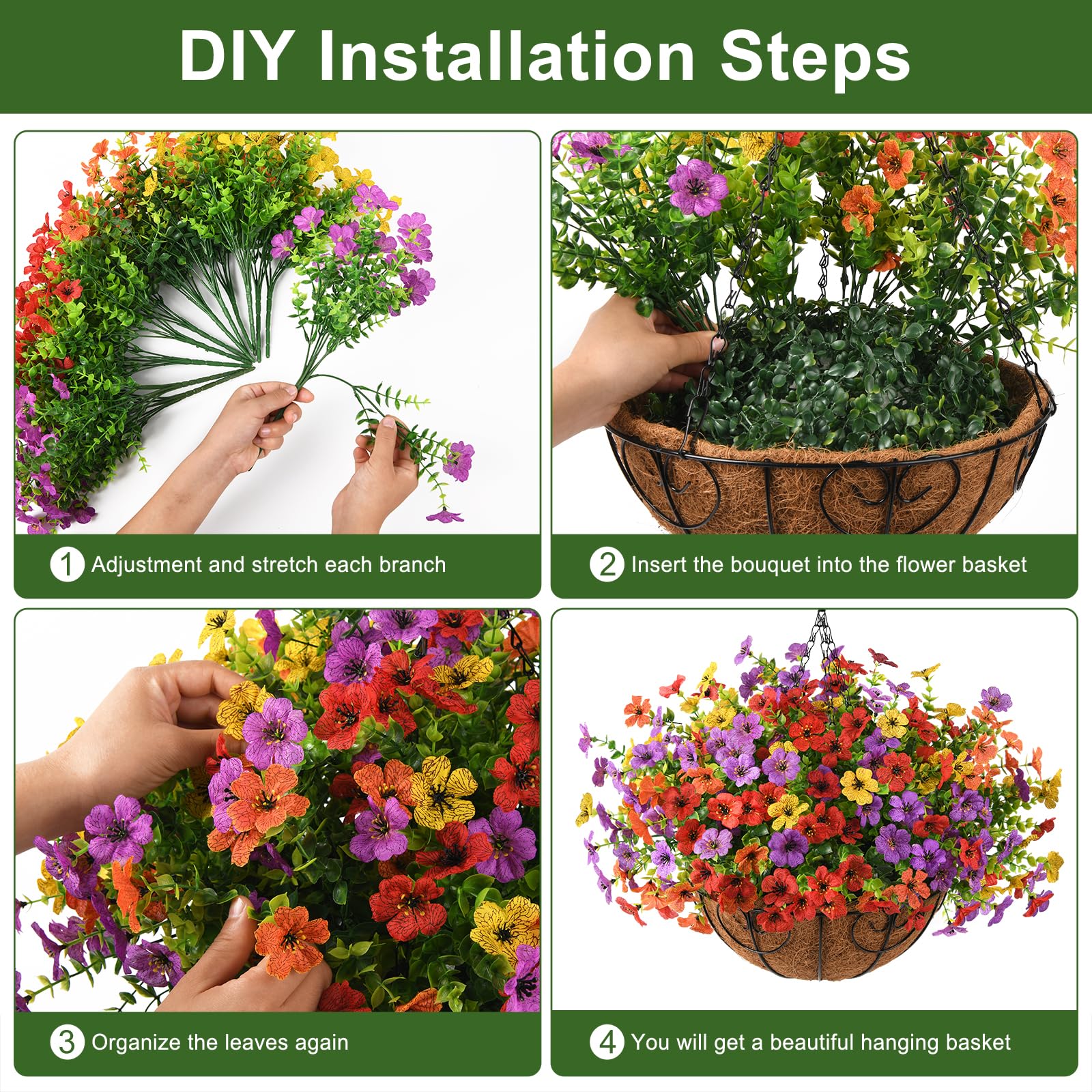 Homsunny patio decor featuring hanging flowers for quick visual upgrade.
