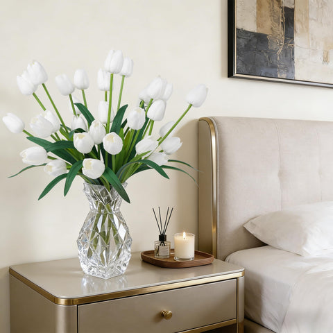 Homsunny ready-to-display artificial flowers for instant decorating.