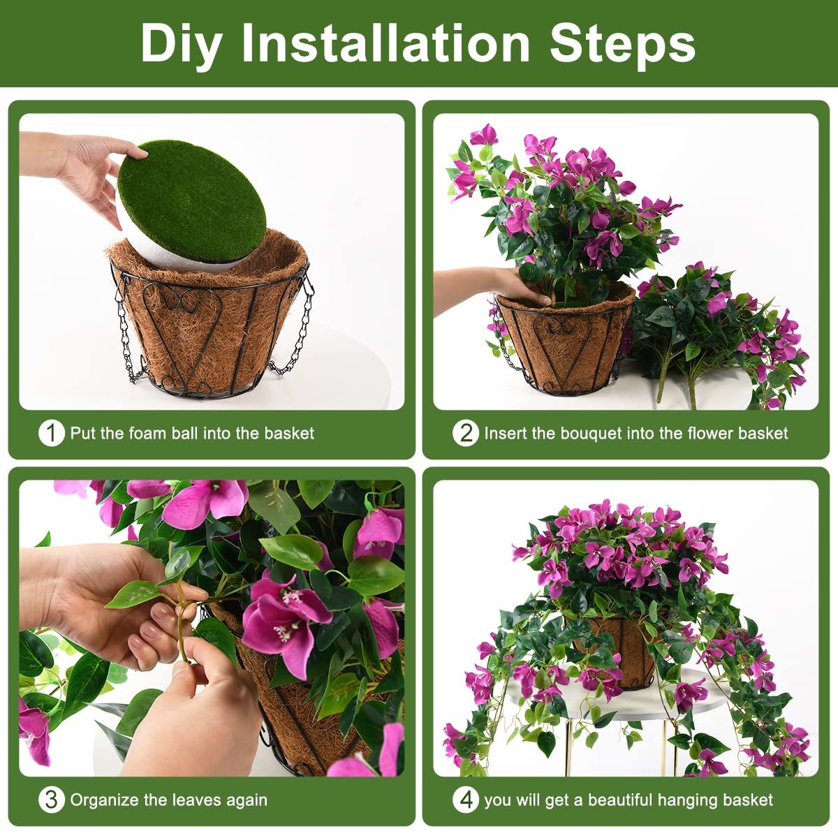Homsunny realistic silk bougainvillea for year-round color
