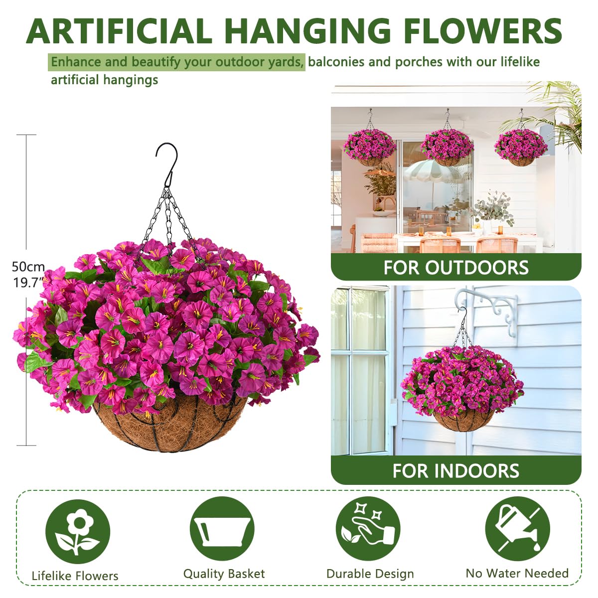 Homsunny silk morning glory planter: vibrant color with low maintenance