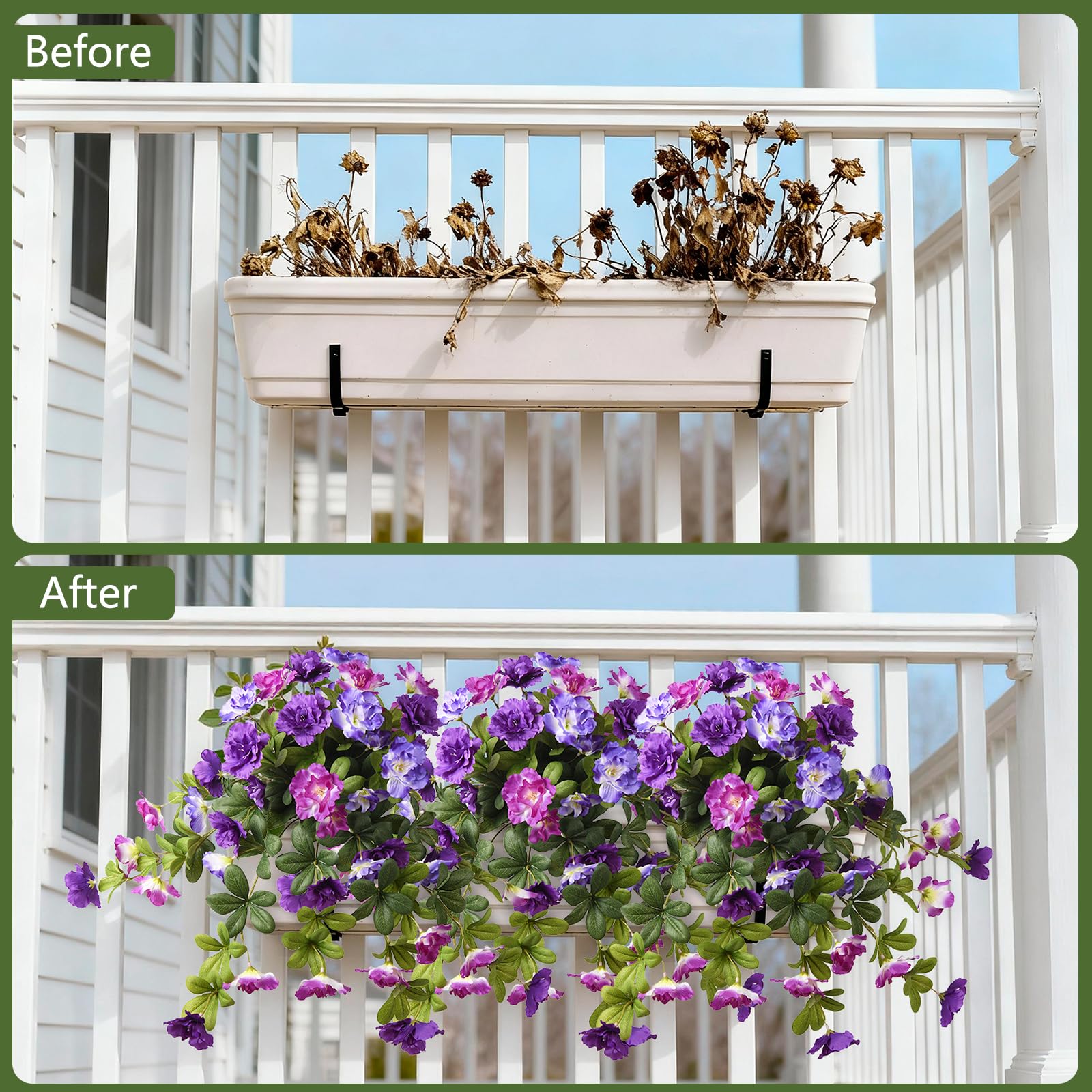 Homsunny UV-resistant silk flowers resist sun and rain for lasting beauty.