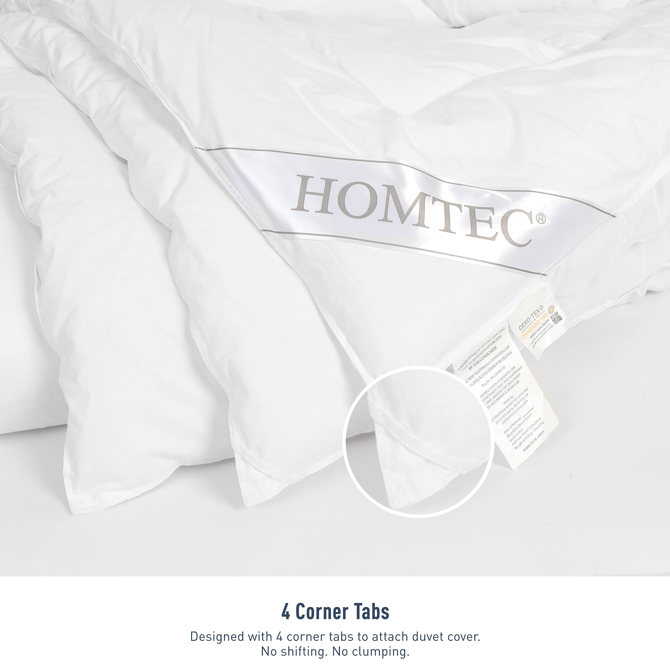 HOMTEC Duvet Insert all-season comfort for year-round use.
