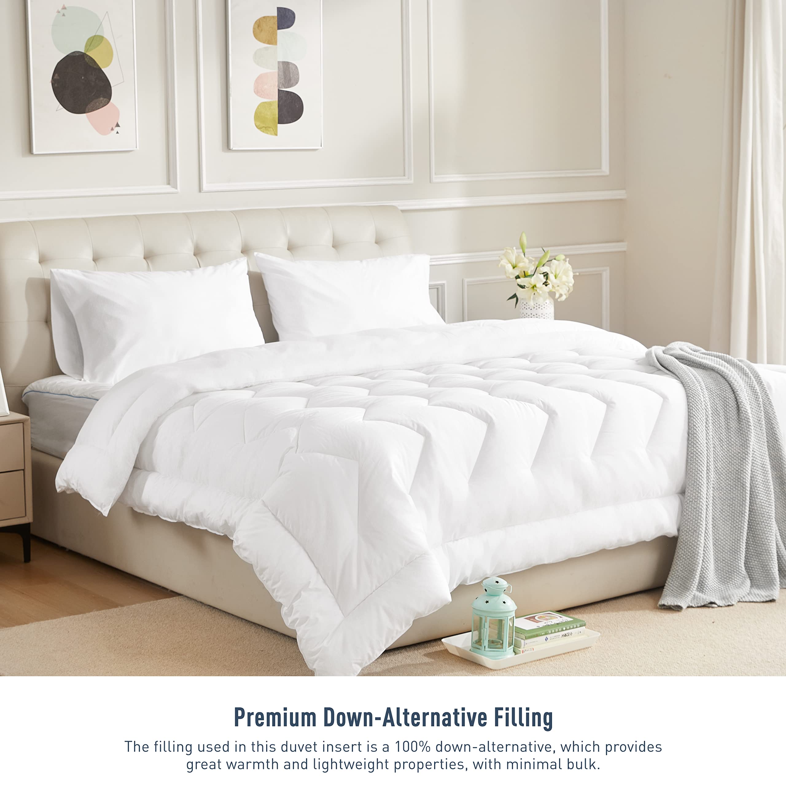 HOMTEC duvet insert wave quilting detail demonstrates secure fill and even warmth.