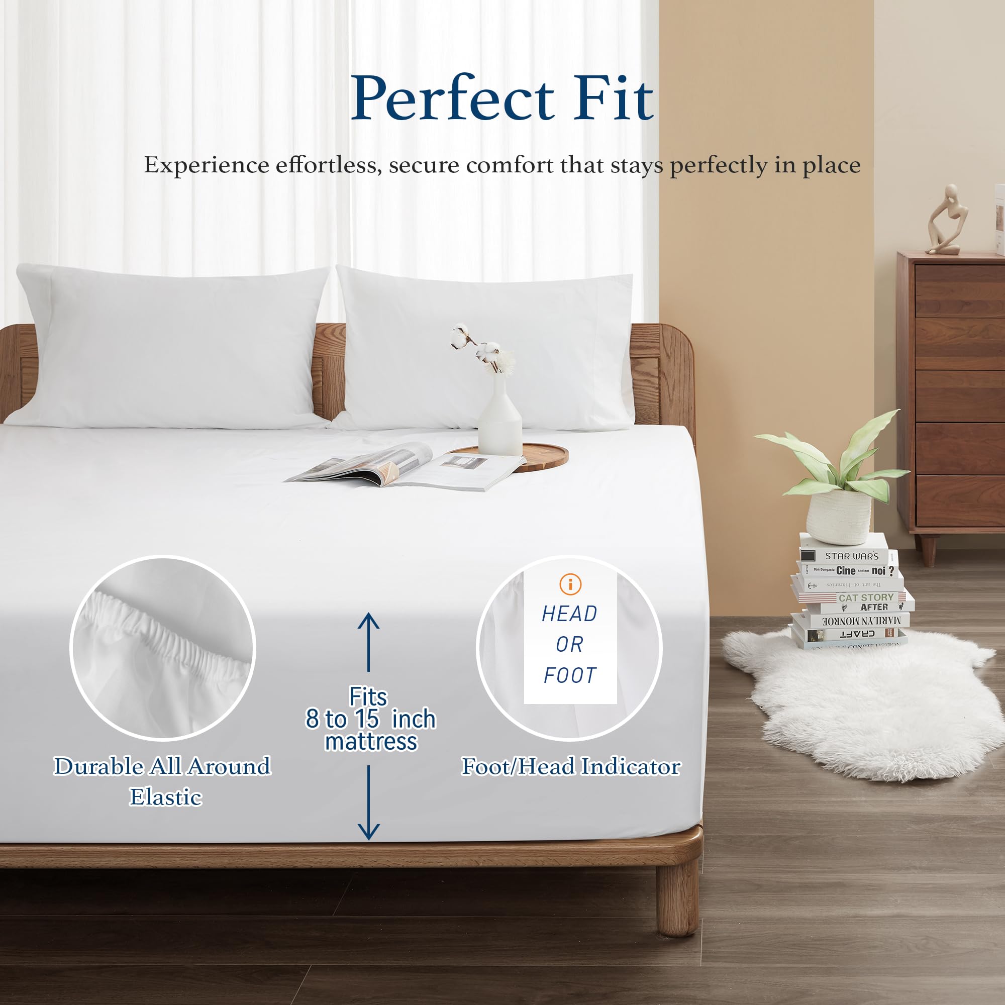 HOMTEC soft-crisp percale weave delivers durable breathable comfort