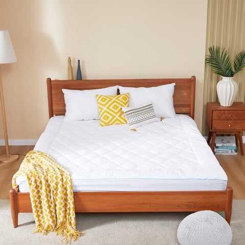 HOMTEC vacuum-packaged pad illustrating convenient shipping and setup.