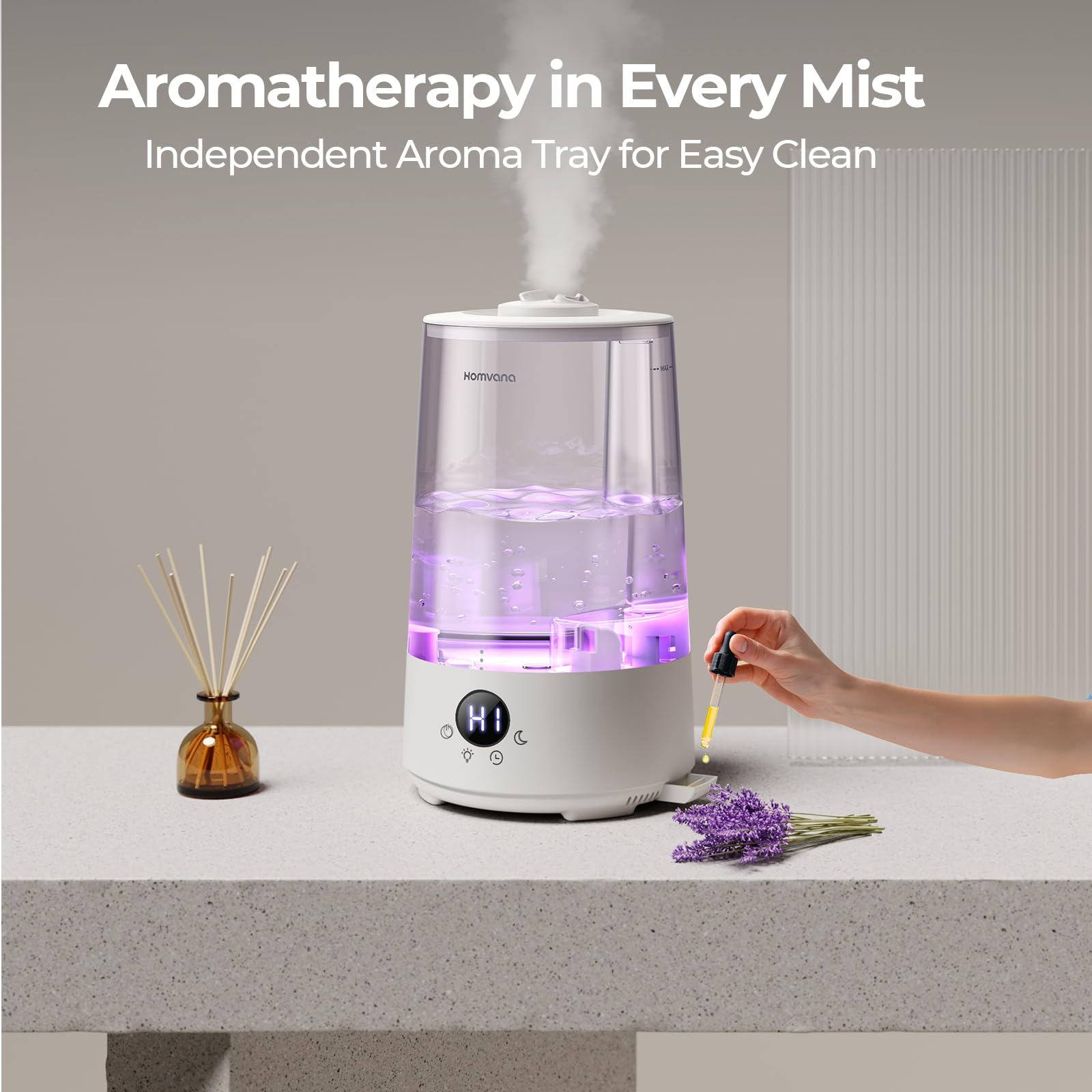 Homvana H101 SilentSpray technology for whisper-quiet operation.