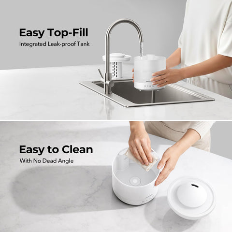 Homvana top-fill opening enabling easy cleaning and refilling.
