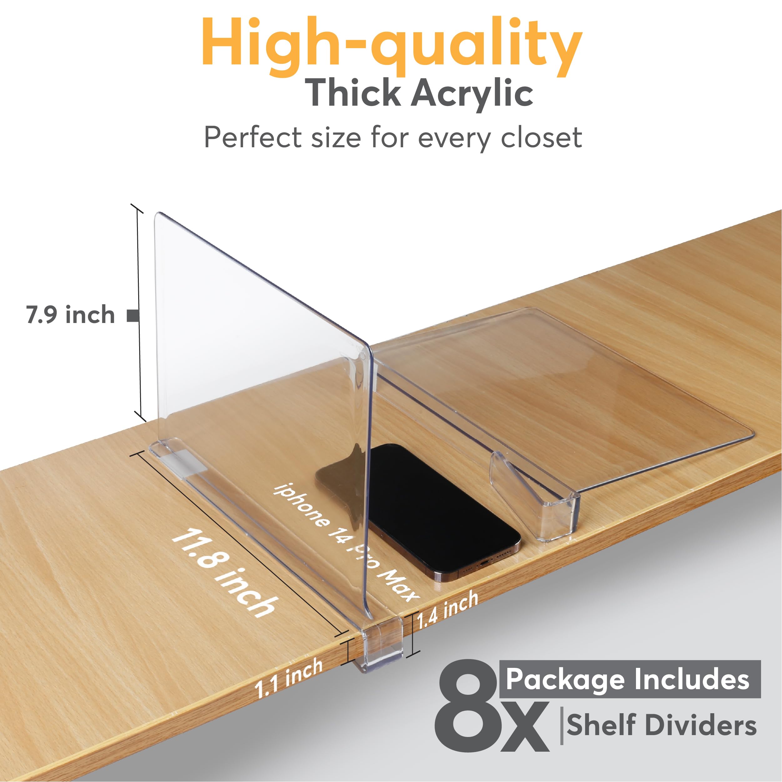 HOMY BLISS clear closet dividers highlighting easy item visibility
