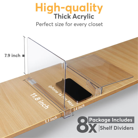 HOMY BLISS clear closet dividers highlighting easy item visibility