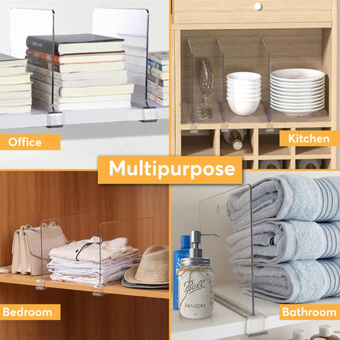 HOMY BLISS easy-install shelf dividers showing tool-free setup