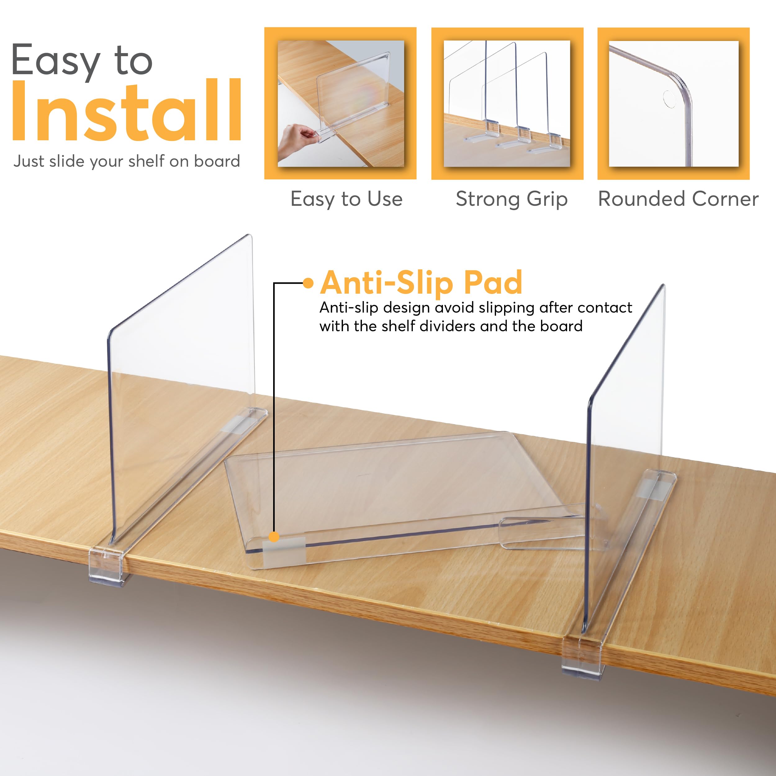 HOMY BLISS space-saving closet separators creating shelf zones