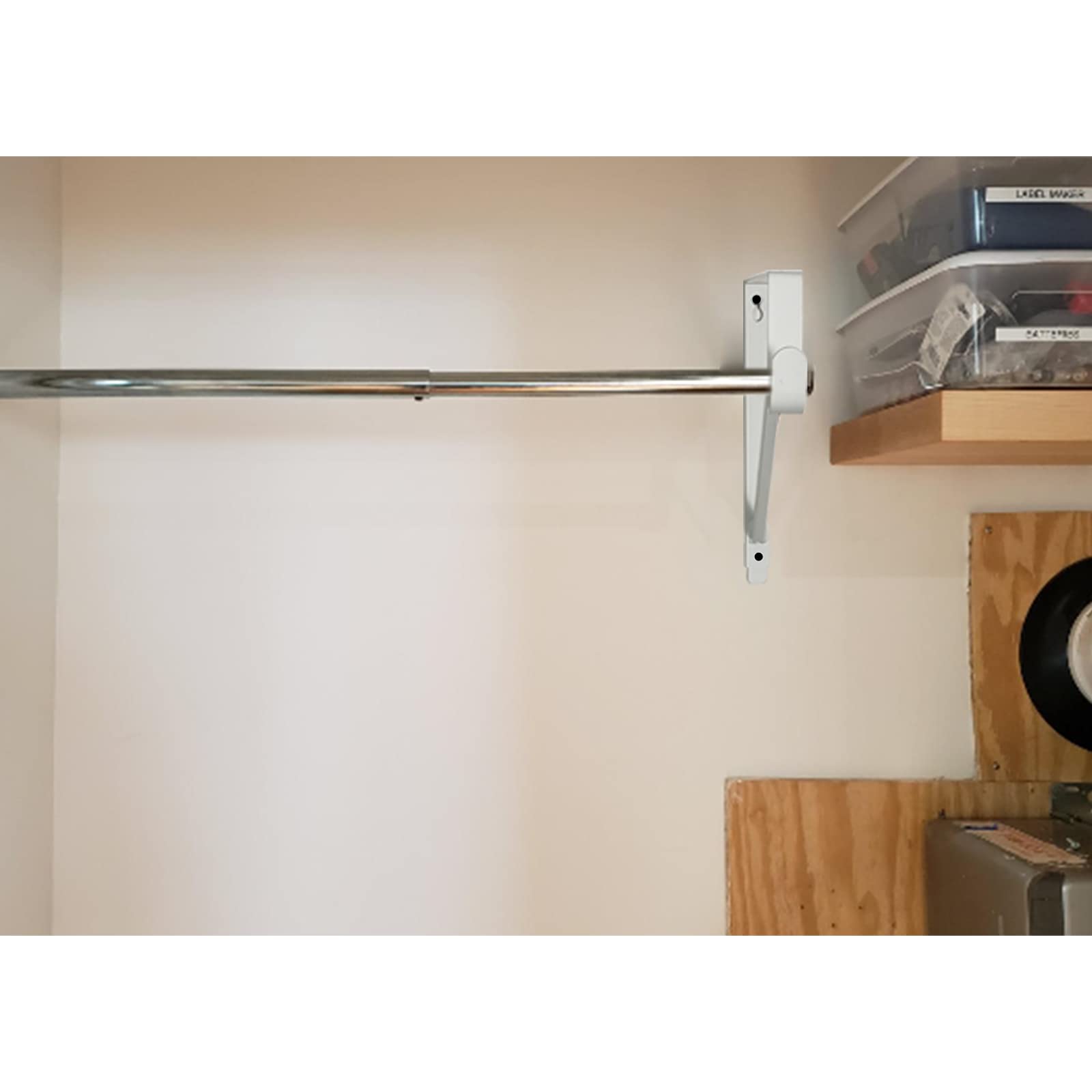 Homydom bracket-detailed white finish, demonstrates sturdy metal construction.