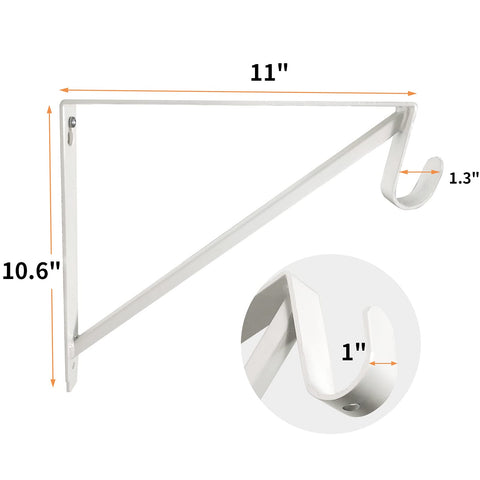 Homydom heavy-duty closet bracket with shelf support in white, ideal for extra storage.