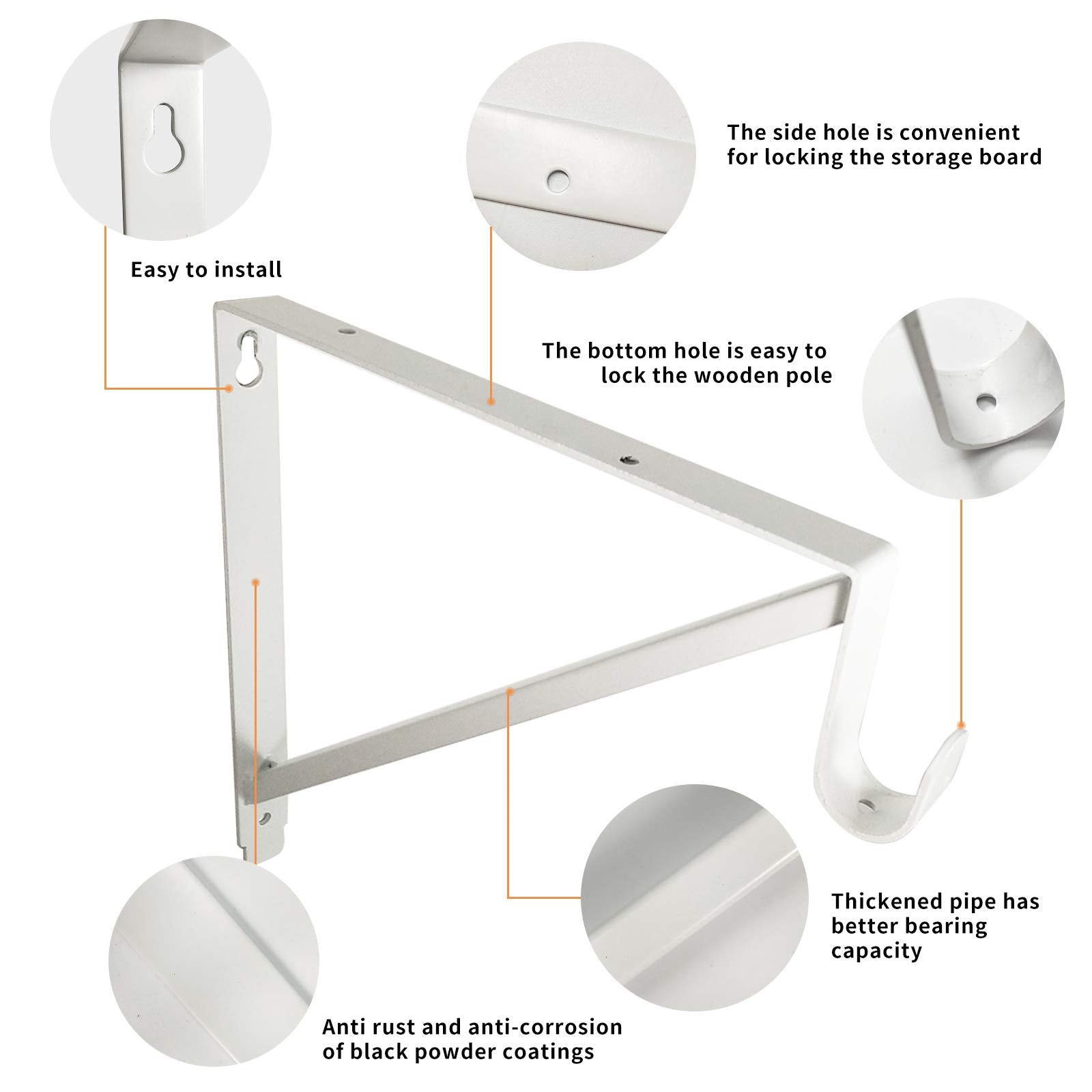 Homydom white installation-guide bracket for quick closet mounting.