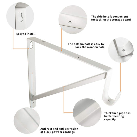 Homydom white installation-guide bracket for quick closet mounting.