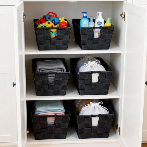 Homyfort bathroom storage basket ideal for towels and routines