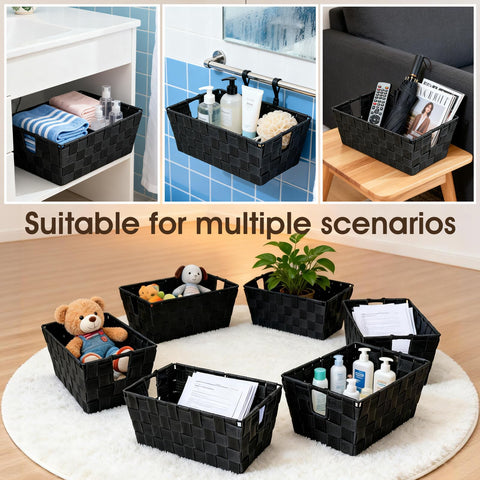 Homyfort compact storage basket fits small shelves saving space