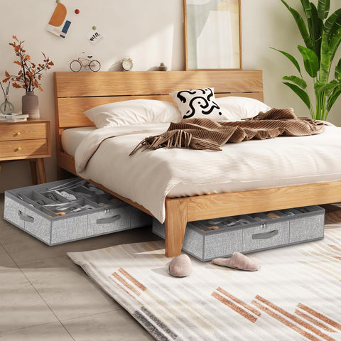 Homyfort set of 2 under-bed organizers keeps spare pairs neatly organized