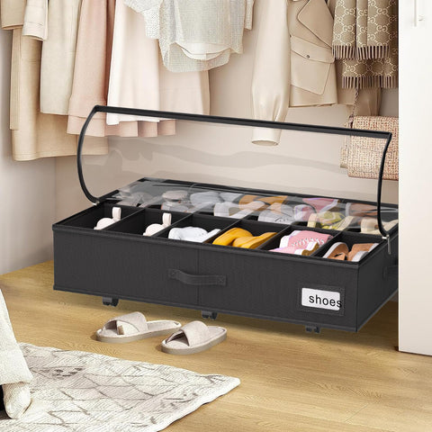 Homyfort set of 2 under-bed shoe boxes for organized storage