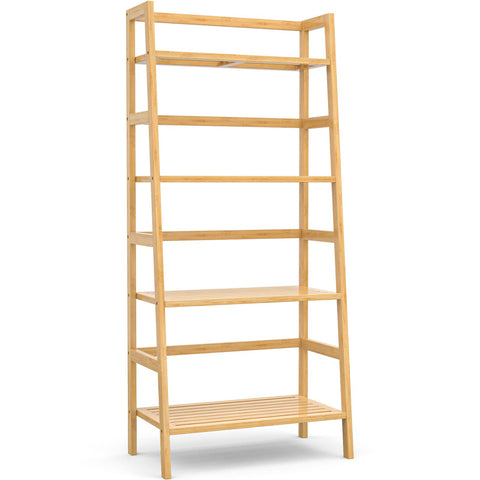 Homykic Bamboo Ladder Shelf height 49 inches fits tall spaces