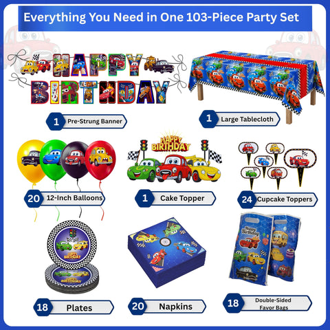 HOMYPOWER Cars balloons four-designs add color and a festive focal point.