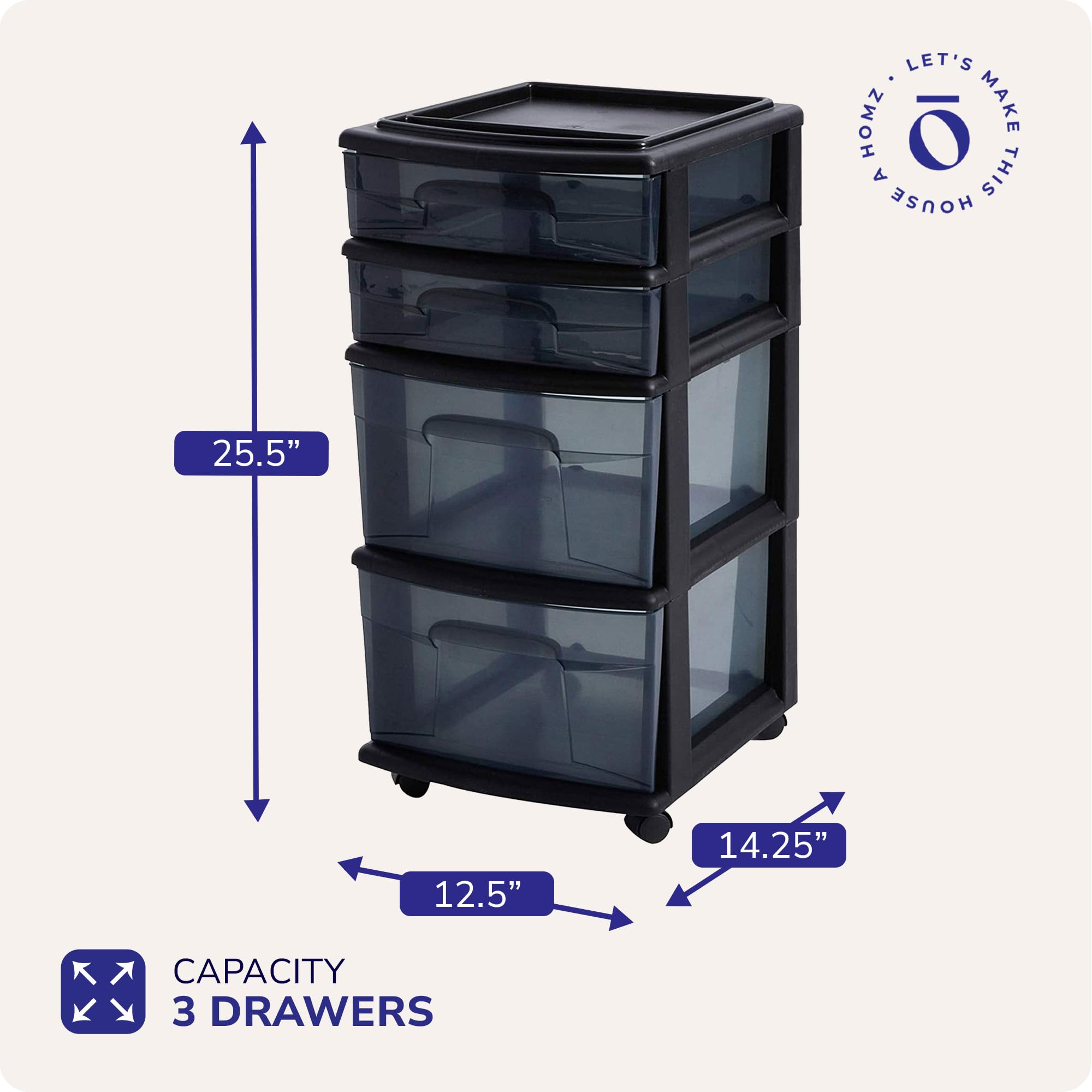 HOMZ Drawer Tower bathroom organization with compact accessible drawers
