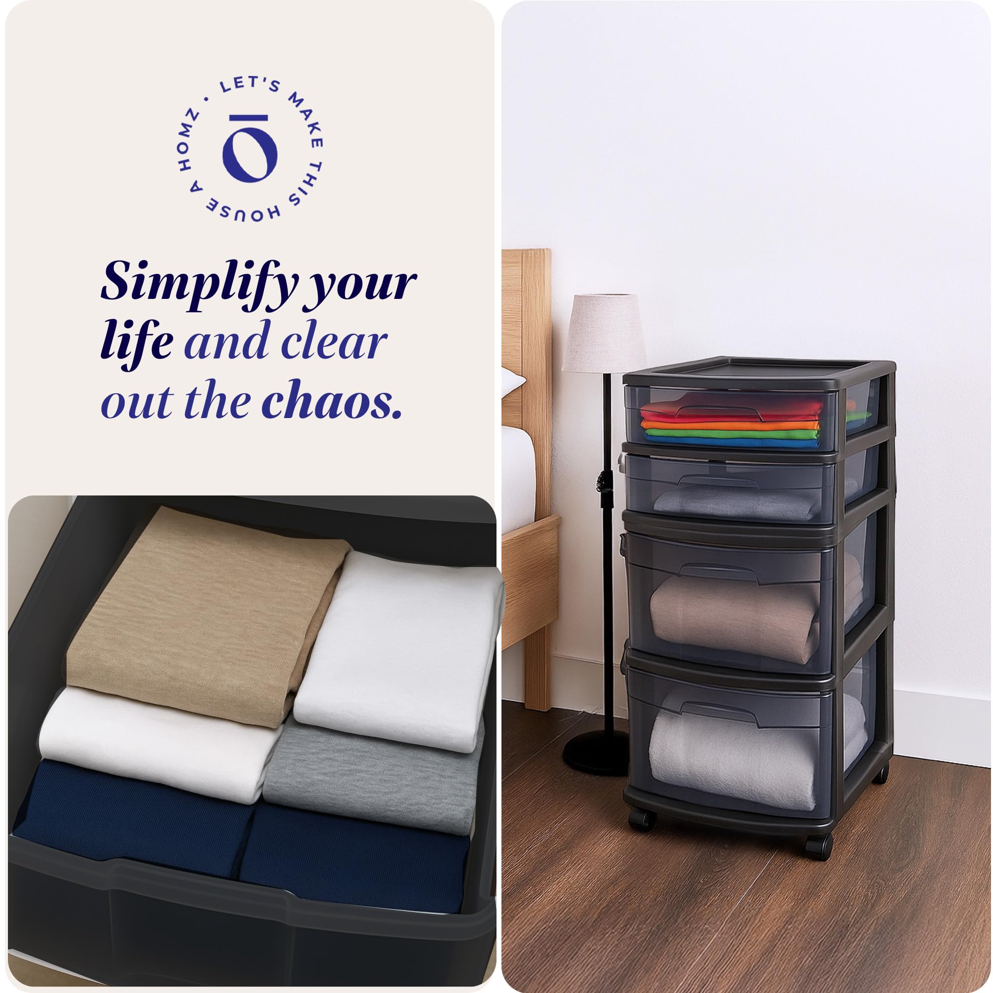 HOMZ Drawer Tower compact organization for small spaces