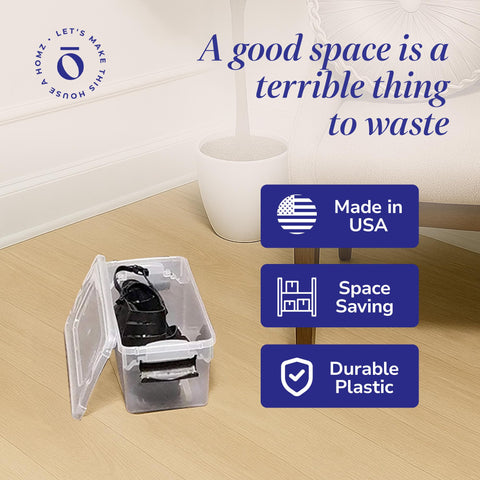 HOMZ made-in-the-USA logo on durable bins