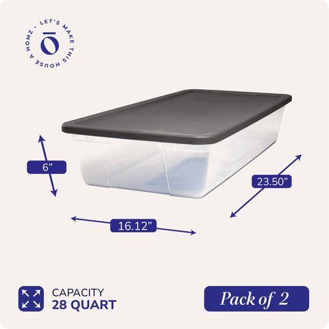 HOMZ Snaplock 28qt bins in bathroom storage for toiletries
