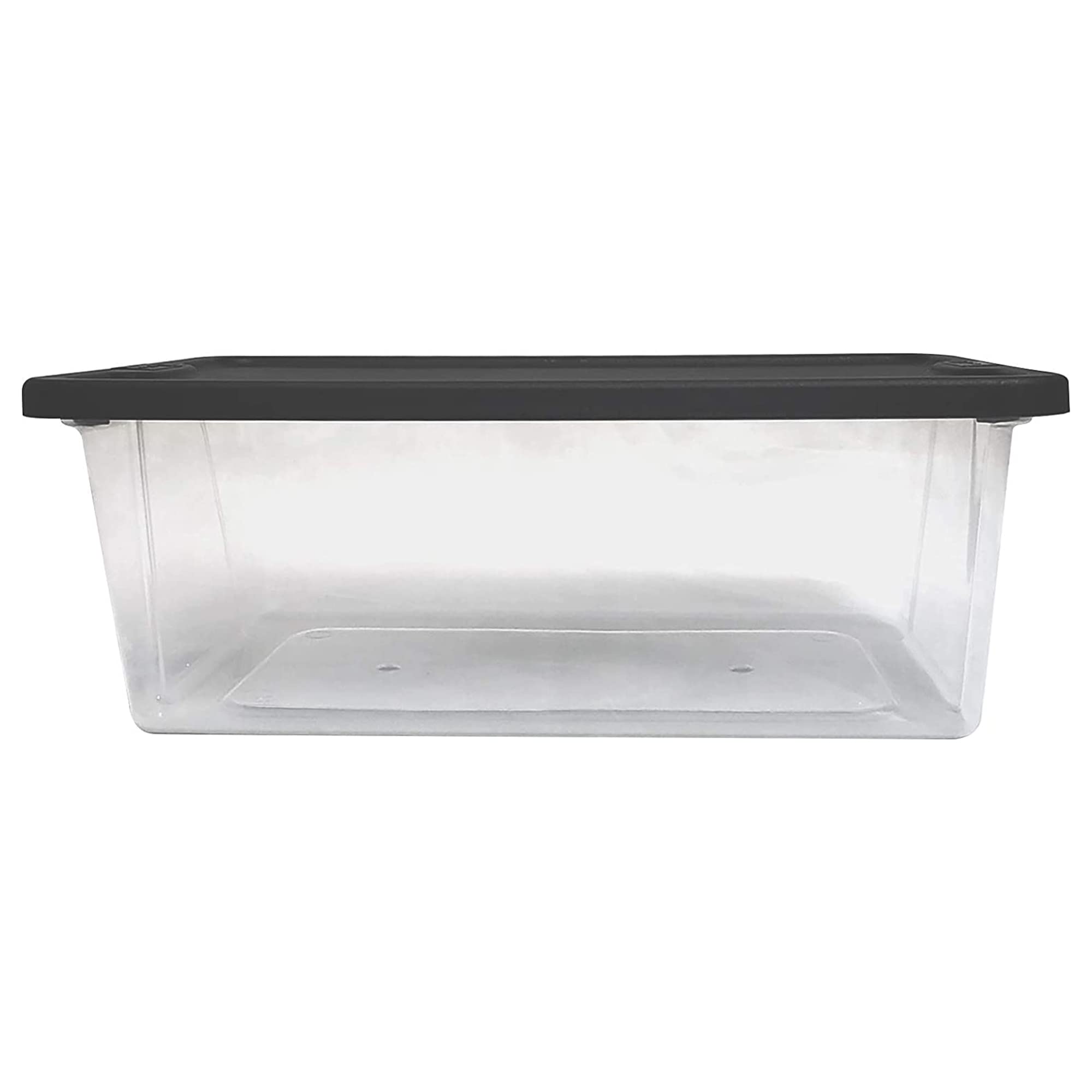 HOMZ transparent bins let you scan contents at a glance.