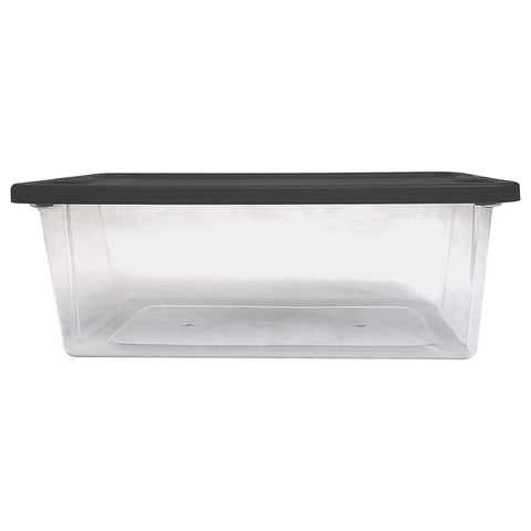 HOMZ transparent bins let you scan contents at a glance.