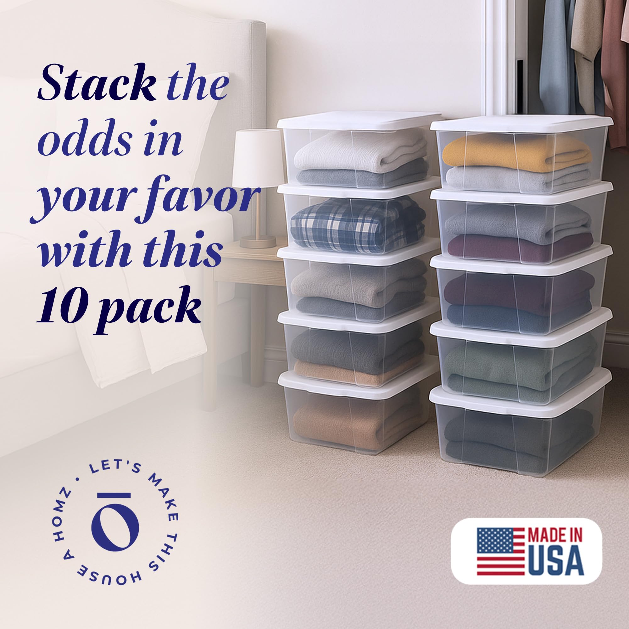 HOMZ Snaplock small clear bin lid closed protecting contents from dust and moisture.
