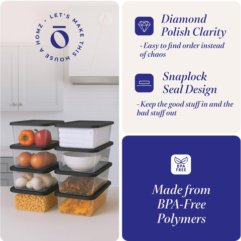 HOMZ USA-made storage bin offers durable recycled plastic for everyday use.