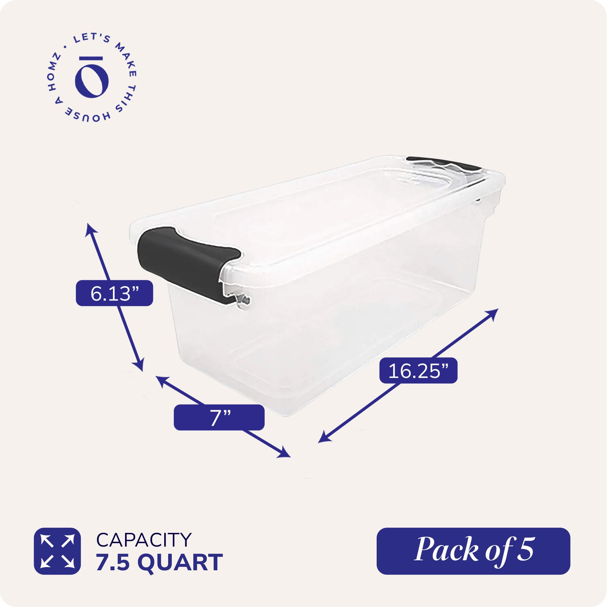 HOMZ stackable storage bin system saving vertical space