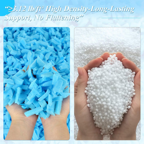HONEHO blue shredded foam filler for durable DIY projects and cushions