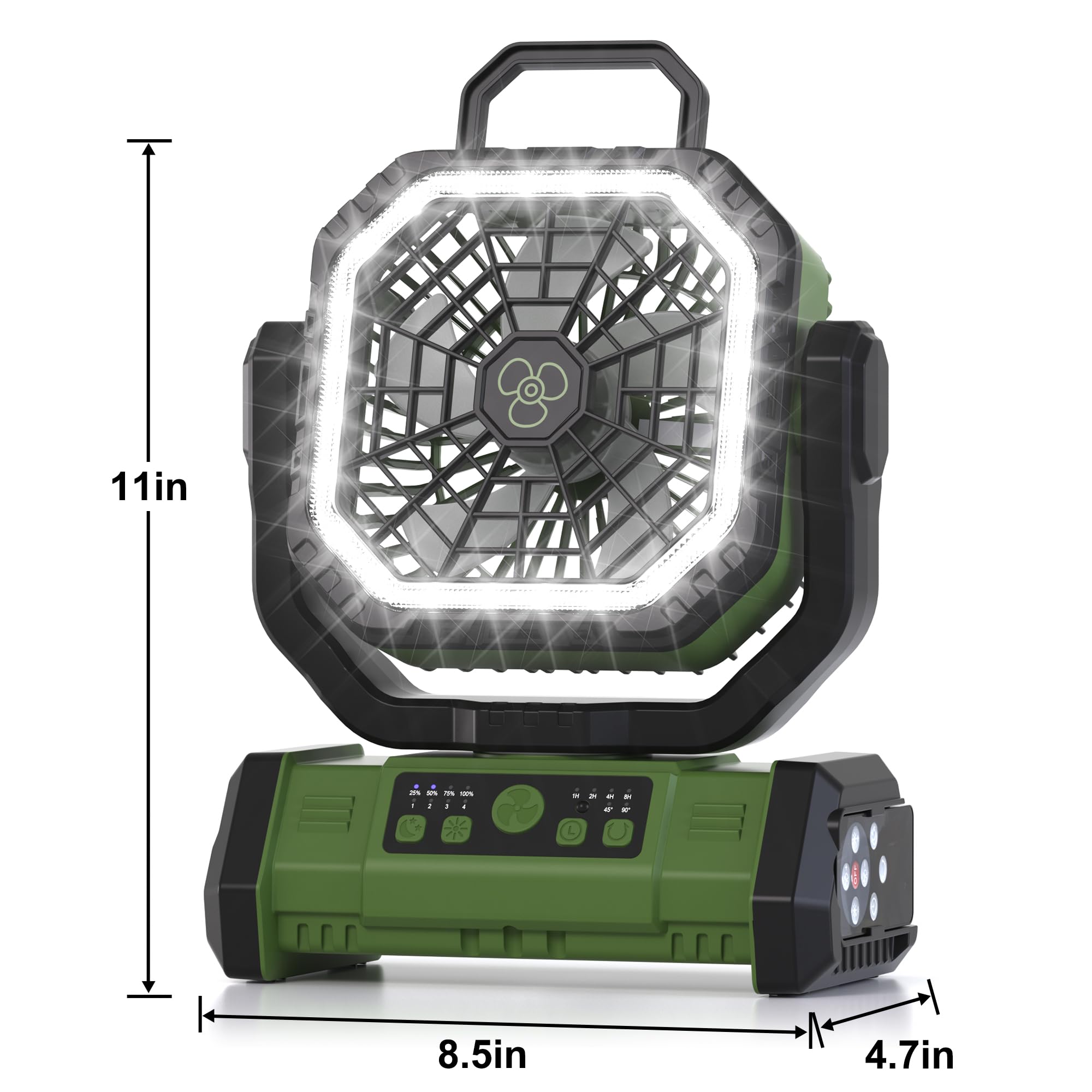 Honesorn anti-slip pad design helps stabilize the fan on uneven surfaces.